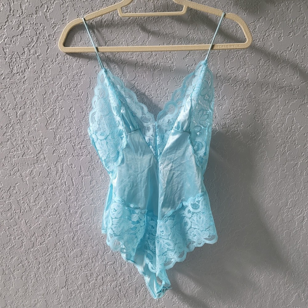 Interludes By Cira Small Blue Teddy International Ladies Garment Vtg