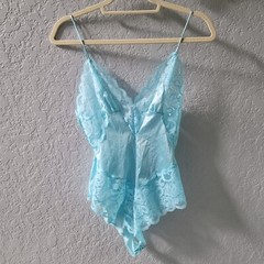 Interludes By Cira Small Blue Teddy International Ladies Garment Vtg