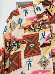 Vintage 80s Novelty Print Western Cowboy Southwest Rodeo Button Up Shirt