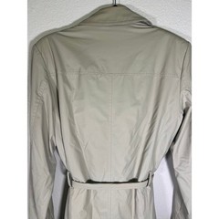 Vintage Beige Minimalist Raincoat Jacket Belted Quiet Luxury Coat Medium Giacca