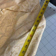 Vintage 80s 90s Champagne Gold Paisley Brocade Satin Frog Button Blazer Jacket