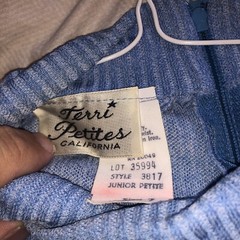 Vintage 70s Terri Petites California SOLID BLUE Prairie Dress W/ TAGS INISDE JP7