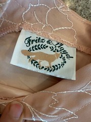 FRITZ & LLOYD Vintage Blush Pink Embroidered Short Sleeve Popover Blouse Sz 12