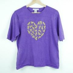 Vintage M L Top Purple Silk Embroidered Horses Western Rodeo Boho Maximalist 90s