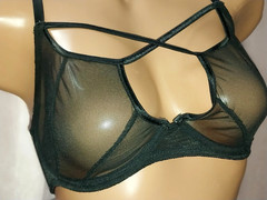 VTG SILKY SHEER MESH Y2K BRA UW SHIMMERY FOH 36D FIRE SEXY TRANSPARENT OPAQUE
