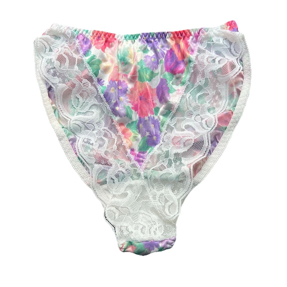 Vintage Cottagecore Hi-Cut Panty M Garden Floral