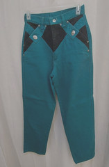 Vintage RoughRider by Circle T Western Wear Jeans teal green sz 5/6 preowned