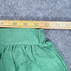 Vintage Sears Roebuck Green A-Line Skirt Floral Trim Made in USA Size 14 70s