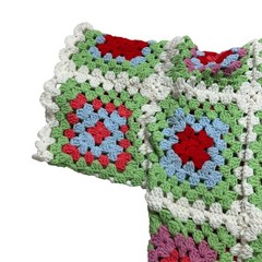 Handmade Crochet Sweater Granny Square Boho Vintage Americana Streetcore Preppy