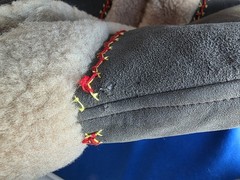 Vintage Shearling Coat Hippie Embroidered Sheepskin Suede Penny Lane Boho S XS