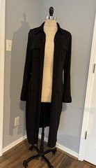 Vintage 90s Ralph Lauren Military Style Trench Coat Dress Midi Cargo Pockets 12