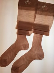 PIN UP Diamond Nylon Flat Knit RHT Stockings 10 1/2 X33 6 PAIRS CINNAMON Vintage