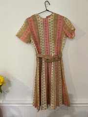 1950s/60s Belted Vintage Day dress – Paisley Print – ILGWU Union Label – size 12