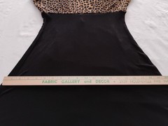 Vtg Gantos Mini Dress Woman’s Stretch Opaque Black Animal Print Fit & Flare XS/S