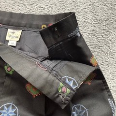 Todd Oldham 1993 Silk Jacquard Cigarette Pants