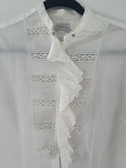 Vintage 1950’s Adelaar Lace Buttondown Washable Dacron Cotton Blouse Size 12