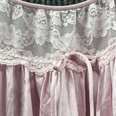 Gilead Nightgown Women Medium Pink Nylon Lace Bodice Sleeves USA Made