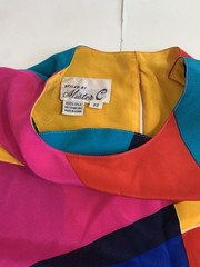 Styled by Mister C Vintage 1980’s Silk Dress Color Block Statement Piece Sz 22