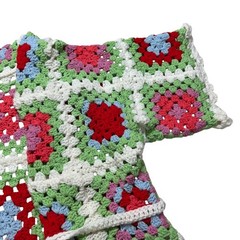 Handmade Crochet Sweater Granny Square Boho Vintage Americana Streetcore Preppy