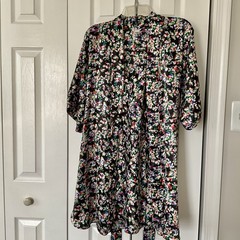 VTG Lingerie Short Nightie/Cami With Matching Gown Black Floral SM Laura Adam’s