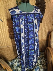 Vintage Ui-maikai Drum And Mask Hawaiian Aloha Dress Size XXL