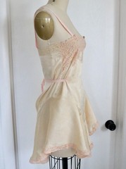 Vintage 1920s/30s Bloomer Slip Romper 100% Silk flapper chemise Lace XS negligee