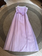 Vintage 70s House of Bianchi Lavender Chiffon Maxi Dress Lace Prom Gown Sz 6