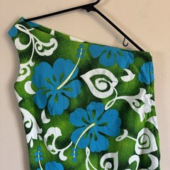 Vogue Paris Original Vintage Hawaiian Handmade One Shoulder Dress Designer