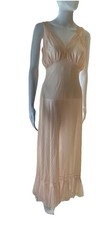 Van Raatle Lingerie Transparent Long Gown Small Vintage Blush Pink Timeless