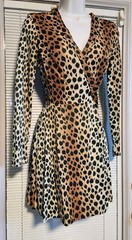 Vintage 1974 FREDERICKS OF HOLLYWOOD Wild Leopard Wrap Dress XS
