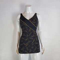 Vintage 60’s Robby Len Bullet Bra Black Gold Swimsuit