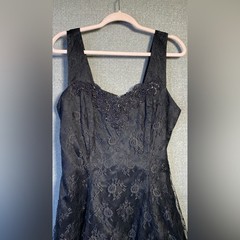 Vintage 80’s Steppin’ Out Black Lace Women’s 16W Whimsigoth Evening Party Dress
