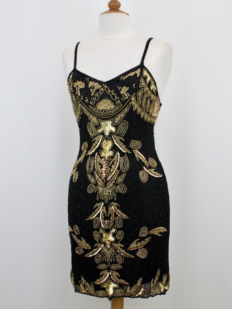 Jasdee Vintage Dress Bead & Sequins Hand Work On Silk Style 5041M
