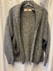 Vintage 1990s Milano Sport Chunky Knit Shawl Collar Cardigan Sweater Unisex L