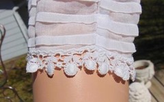 Edwardian 1910s White Fancy Lawn Dress Pin Tucks & Open Work Lace Xs/Sm