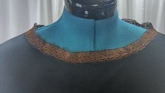 Vintage Anthony Richards Black Dress With Lace Neckline Size 14 1/2