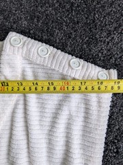 Vtg 1970s 80s Textured Terry Cloth Dress Swim Cover-up White Sz L Belted V-Neck