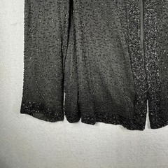 Laurence Kazar Silk Beaded Evening Jacket 4X Vintage Open Front Formal