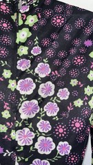 Vintage 1970s ILGWU Union Psychedelic Floral Prairie Maxi Mock Neck Dress 9/10