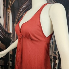 Vintage 1970’s Nightgown Dress Slip Lingerie Burgundy Maxi Length Sleeveless 70s