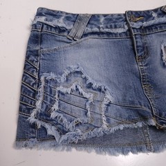 Moto Denim skirt mini Ladies 6 XS Star Topshop Jean Patchwork Micro Y2K Vintage