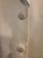 80/90’s Lew Magram Collection NY White Sequin Western Style Suit Blzer Skirt 14