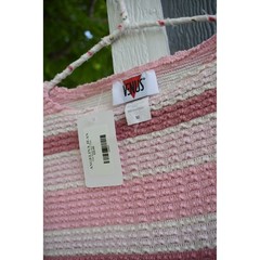Vintage Venus Pink Striped Knit Tank Top Made in USA Sleeveless Medium