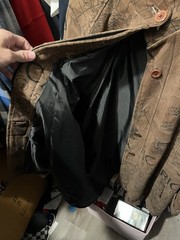 Vintage The African Star Long Leather Coat, 1590 Topography Maps Beautiful!