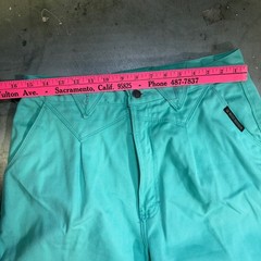 Vintage Rocky Mountain Seafoam Green Denim Western Jeans Size 15 31×34 High Rise