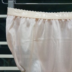 Vintage Silky Nylon Panty Sissy Orange Bikini Sheer Brief Size 7-8 Hip 38-42″