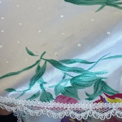 VTG DEENA Ivory Silky Floral Appliqué Nightgown Chemise Lingerie Lace Sz Medium