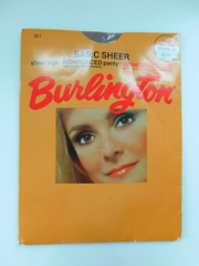Pantyhose Vintage Burlington, Basic Sheer Sandalfoot, Taupe ,Size Medium