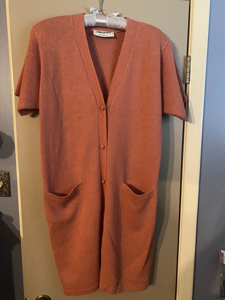 Vintage John Patrick For Geoda Design Knit Cardigan Sweater dress USA