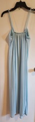 VTG Sky Blue Night Gown Nylon Maxi Romantic Lace Babydoll Dress Sz S SPAGHETTI